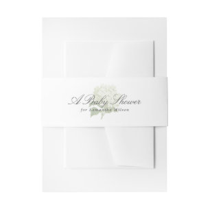 Cintas Para Invitaciones Hidrangea blanca Sexo Neutral Baby Shower