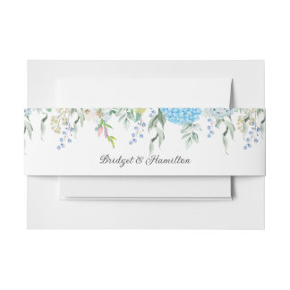 Cintas Para Invitaciones Hidrangea de flores azules