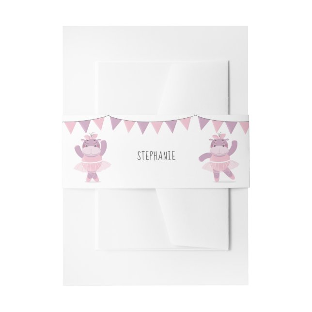 Cintas Para Invitaciones Hippo Ballerina (Anverso Ejemplo)
