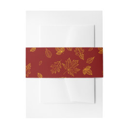 Cintas Para Invitaciones Hoja de oro y caída roja