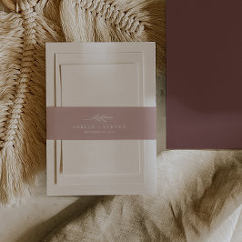 Cintas Para Invitaciones Hoja mínima | Banda Belly Rosa Dusty