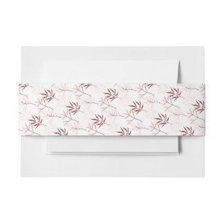 Cintas Para Invitaciones Hojas de otoño rojas y rosadas