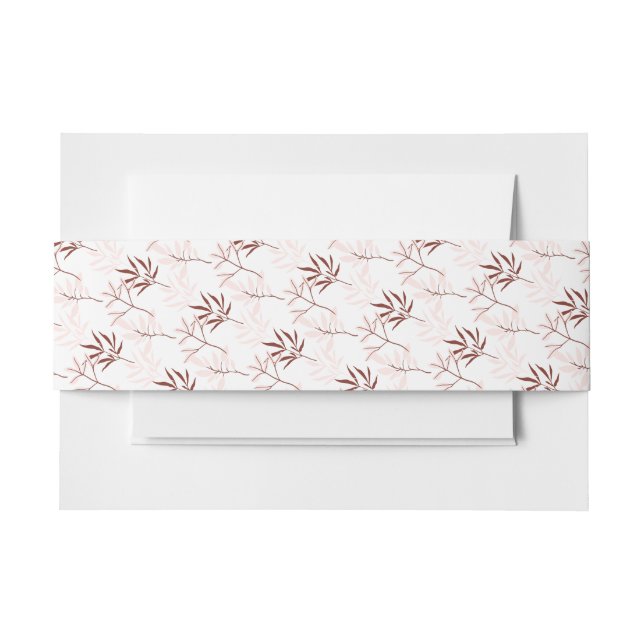 Cintas Para Invitaciones Hojas de otoño rojas y rosadas (Anverso Ejemplo)