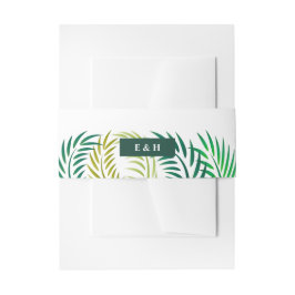 Cintas Para Invitaciones Hojas de palmeras tropicales, bodas en la playa