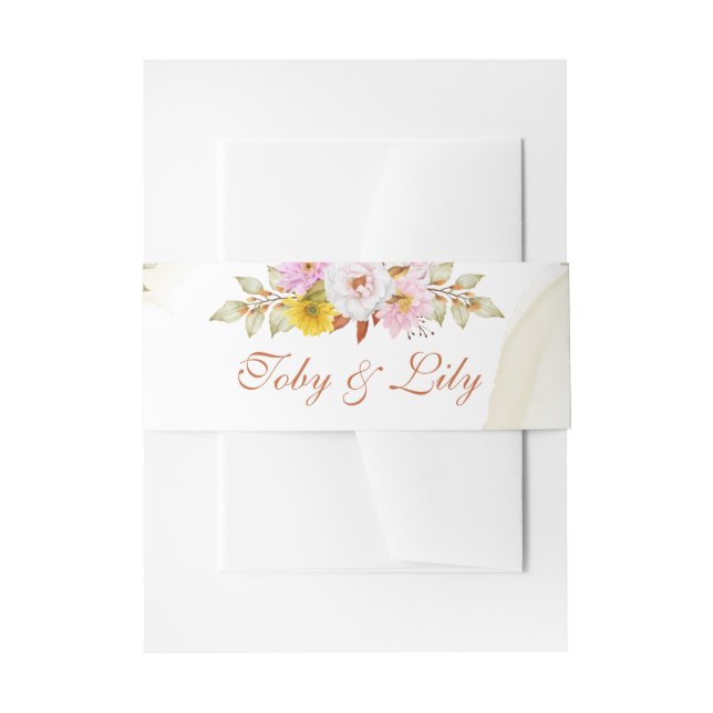 Cintas Para Invitaciones Hojas Florales de acuarela (Anverso Ejemplo)