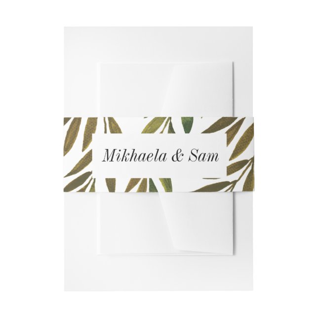 Cintas Para Invitaciones Hojas pintadas a mano Banda Belly Invitación a la  (Anverso Ejemplo)