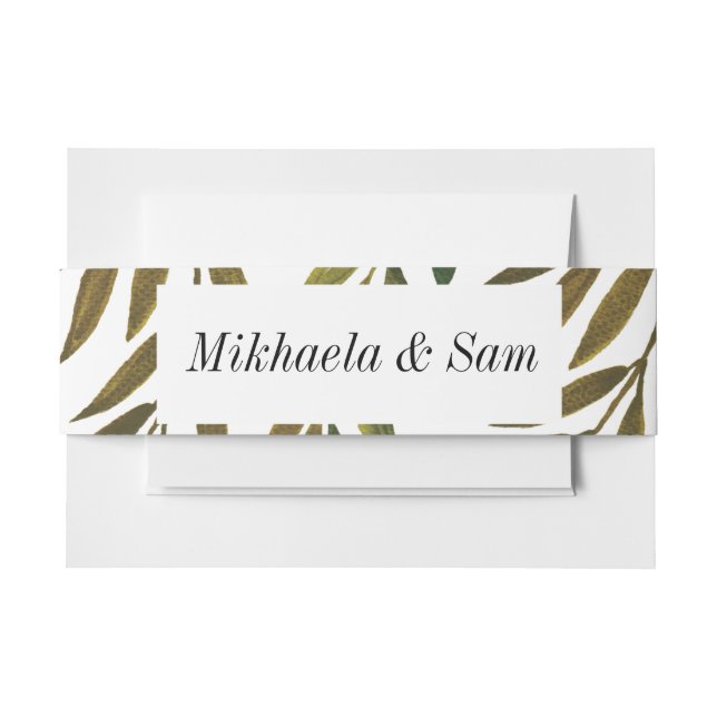 Cintas Para Invitaciones Hojas pintadas a mano Banda Belly Invitación a la  (Anverso Ejemplo)