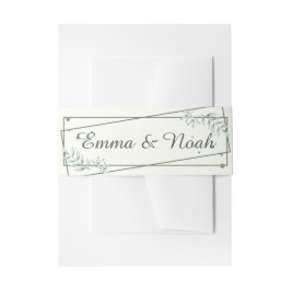 Cintas Para Invitaciones Hojas verdes románticas personalizados