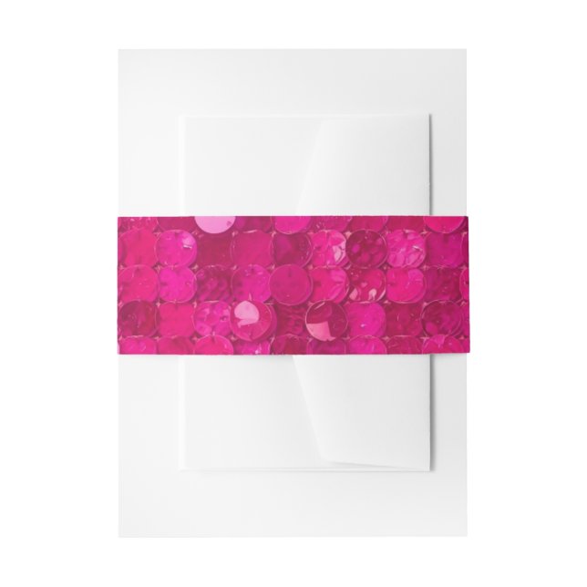 Cintas Para Invitaciones Hot Pink Sequin (Anverso Ejemplo)