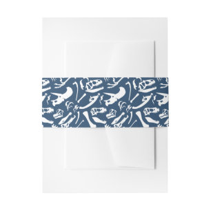 Cintas Para Invitaciones Huesos de dinosaurio (azul)