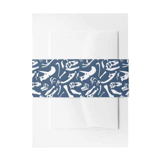 Cintas Para Invitaciones Huesos de dinosaurio (azul) (Anverso Ejemplo)