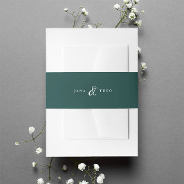 Cintas Para Invitaciones Hunter Green Ampersand y Boda personalizado