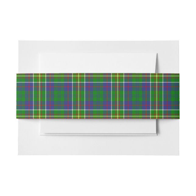Cintas Para Invitaciones Hunter Scottish Tartan Belly Band (Anverso Ejemplo)