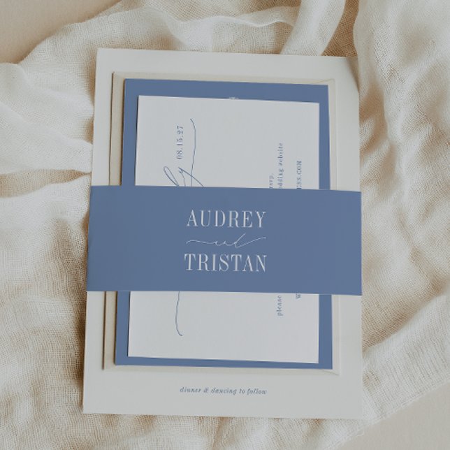 Cintas Para Invitaciones HYDRANGEA Blue Minimalist  (Subido por el creador)