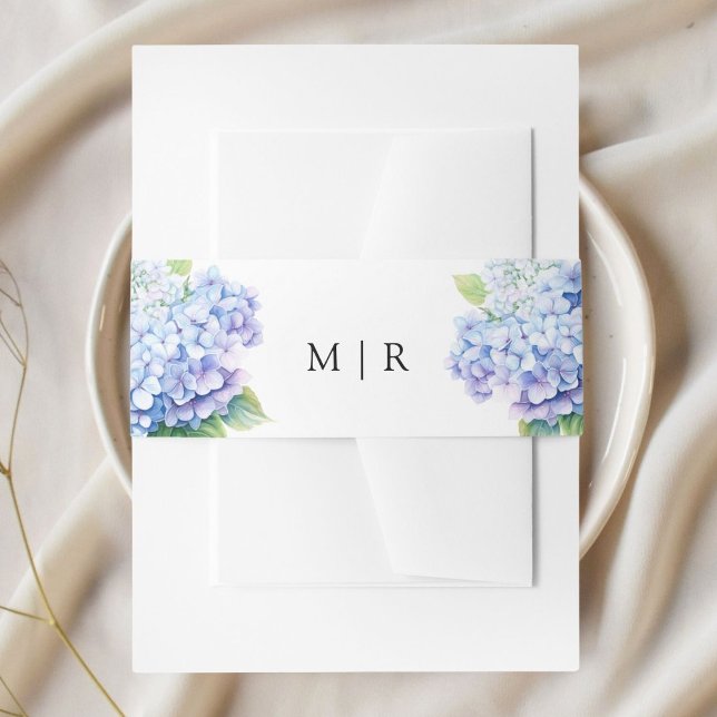 Cintas Para Invitaciones Hydrangea Dusty Blue Floral Boda (Subido por el creador)