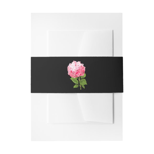 Cintas Para Invitaciones Hydrangea rosa acuarela (Anverso Ejemplo)