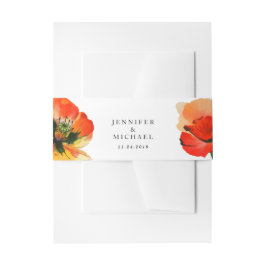 Cintas Para Invitaciones Ilustración de amapola roja floral simple