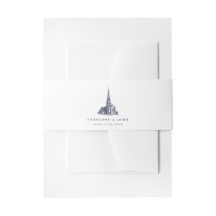 Cintas Para Invitaciones Ilustración de Boda de Iglesia Vintage Elegante
