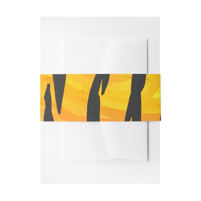 Cintas Para Invitaciones Impresión de tigre negro y Naranja (Anverso Ejemplo)