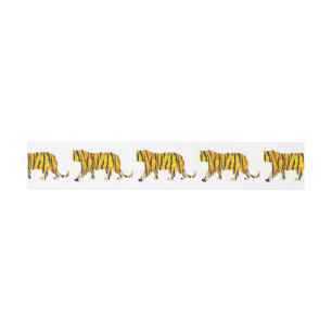 Cintas Para Invitaciones Impresión de tigre negro y Naranja