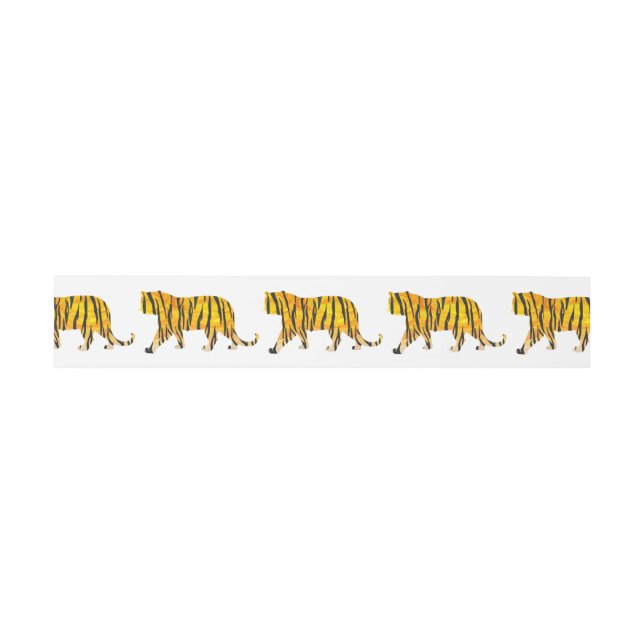 Cintas Para Invitaciones Impresión de tigre negro y Naranja (Superficie plana)