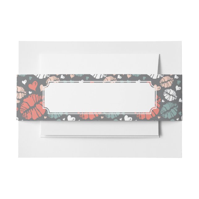 Cintas Para Invitaciones Impresión del beso y modelo del corazón (Anverso Ejemplo)