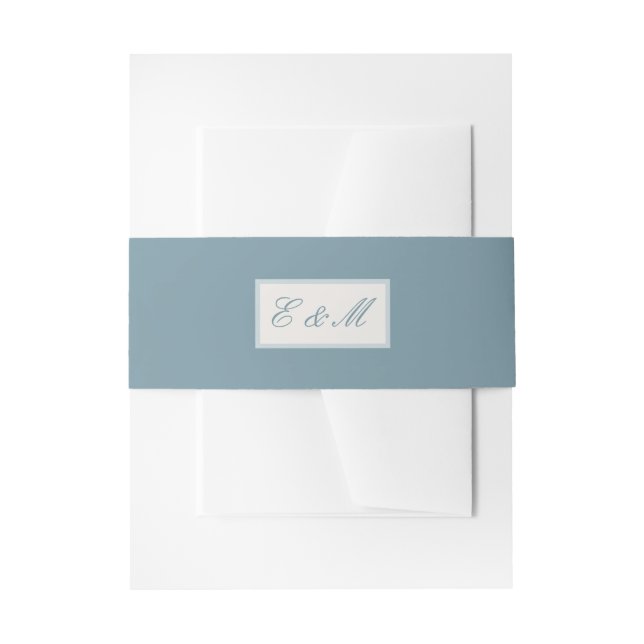Cintas Para Invitaciones Iniciales bodas sobre la banda azul de la viga de  (Anverso Ejemplo)