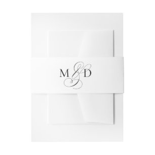 Cintas Para Invitaciones Iniciales de Bodas de Letra Elegante Moderna