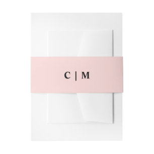 Cintas Para Invitaciones Iniciales de Bodas Minimalistas rosados de bonito