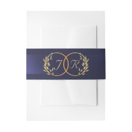 Cintas Para Invitaciones Iniciales de Monograma - Azul