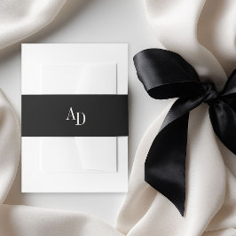 Cintas Para Invitaciones Iniciales de monograma elegantes boda de marfil ne