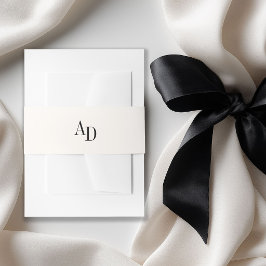 Cintas Para Invitaciones Iniciales de monograma elegantes boda de marfil ne