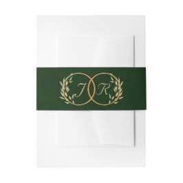 Cintas Para Invitaciones Iniciales de Monograma - Esmeralda