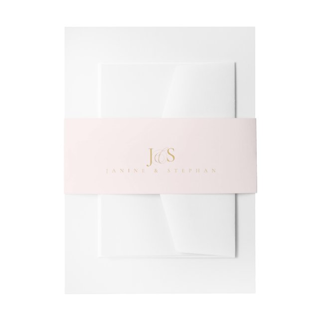 Cintas Para Invitaciones Iniciales de simple matrimonio elegante Rubor ID10 (Anverso Ejemplo)
