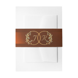 Cintas Para Invitaciones Iniciales del Monograma - Cobre