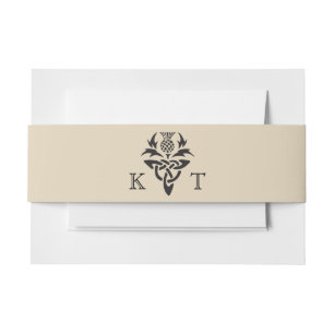 Cintas Para Invitaciones Iniciales del silbido celta - Blanco y negro