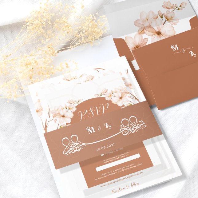 Cintas Para Invitaciones Iniciales islámicas de Boho Ornate Terracotta Nika (Subido por el creador)