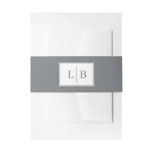 Cintas Para Invitaciones Iniciales Minimalistas Grises Sofisticadas