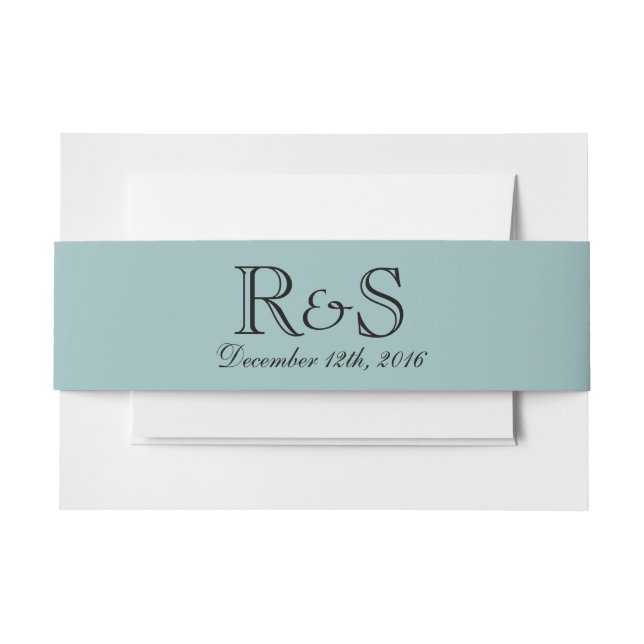 Cintas Para Invitaciones Iniciales personalizadas y banda Belly azul de fec (Anverso Ejemplo)