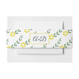 Cintas Para Invitaciones Iniciales tipográficas boda de patrones florales a