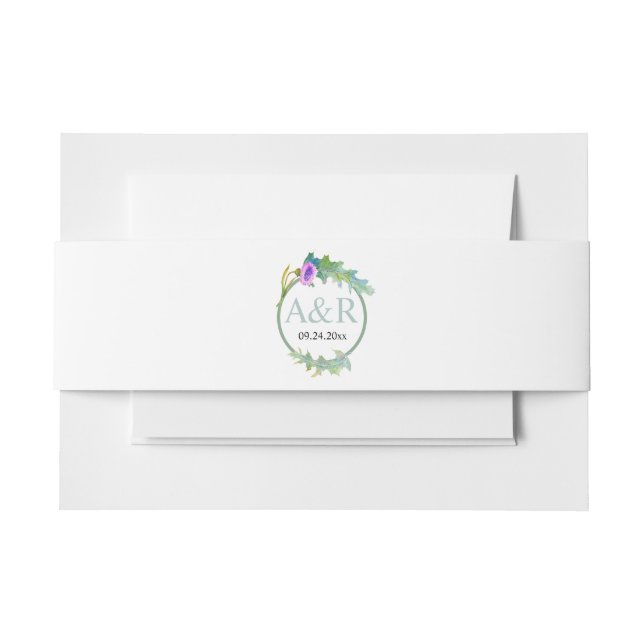 Cintas Para Invitaciones Iniciales y boda estilizado de la rama de olivo (Anverso Ejemplo)