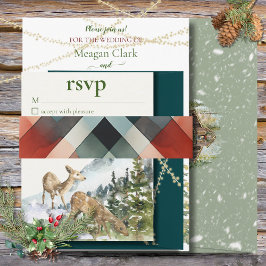 Cintas Para Invitaciones Invierno en una banda de Belly del bosque evergree