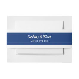 Cintas Para Invitaciones Invitación a la boda azul de la Marina Minimalista