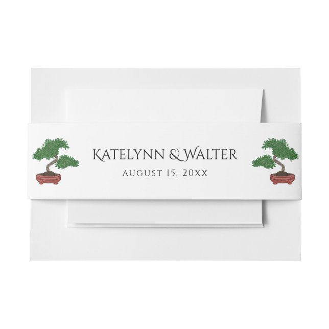 Cintas Para Invitaciones Invitación a la boda de bonsai en Japón (Anverso Ejemplo)