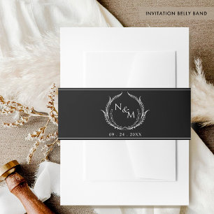 Cintas Para Invitaciones Invitación a la boda de Escudos en monograma blanc