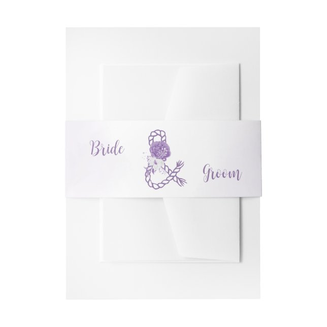 Cintas Para Invitaciones Invitación a la boda de flores moradas románticas (Anverso Ejemplo)