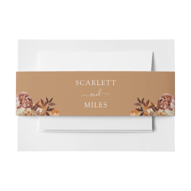 Cintas Para Invitaciones Invitación a la boda de la acuarela Gold Fall Wate (Anverso Ejemplo)