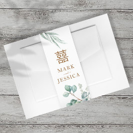 Cintas Para Invitaciones Invitación a la boda Eucalyptus Doble Felicidad
