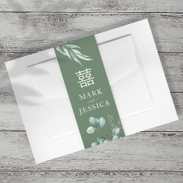 Cintas Para Invitaciones Invitación a la boda Eucalyptus Doble Felicidad