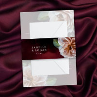 Invitación a la boda floral de color oscuro + amor